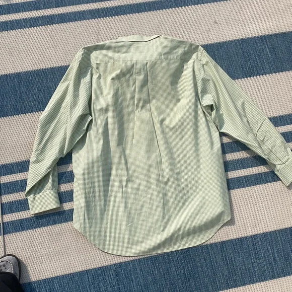 vineyard vines blue/green over pale yellow check logo Button-down Tall! - Picture 5 of 12